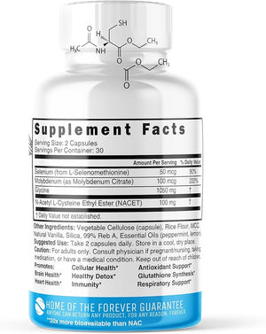 GlyNAC-ET NAC Supplement N-Acetyl Cysteine Ethyl Ester (Pack of 2) - 20x More Bioavailable Than GlyNAC - Glycine &amp; N-acetylcysteine Ethyl Ester Anti Aging Supplement, Boost Glutathione (120 Capsul