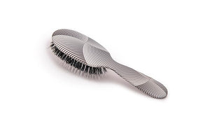 Rock &amp Ruddle Natural Mixed Boar Bristle Hair Brush for Women and Kids (Small 6.9) - Perfect for Wet or Dry Hair Detangling Smoothing Blowdrying - Designed &amp Made in UK - Geometric Swirls an