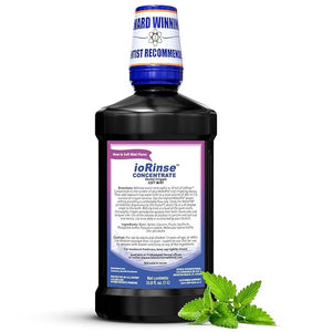 ioRinse Concentrated Irrigant with Active Molecular Iodine Alcohol-Free Dental Irrigant use with Water Flossers and All Other Oral Irrigation Devices - Soft Mint