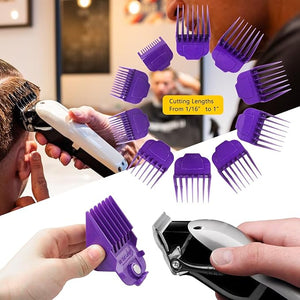 Magnetic Clipper Guards Guide Comb for Andis Master, Fits Series MBA MC-2 ML PM-1 PM-4 PM-5-10 Pieces, Purple