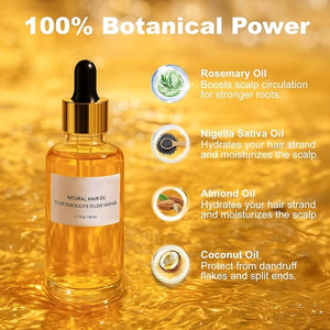 Natural Hair Oil with Rosemary Coconut Black Seed Oil &amp Almond Herbs Scalp Serum for Dry Itchy Scalp£¨1 Pack