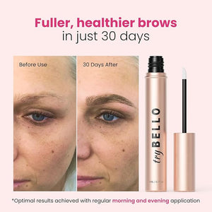 Trybello Eyebrow Growth Serum | Natural Thickening &amp Strengthening Formula for Fuller Eyebrows | Biotin Peptides and Botanical Extracts | No Parabens Silicones PEGs | Vegan Gentle Non-Irrita