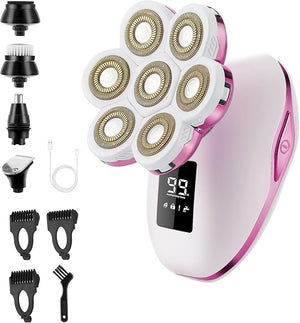 Electric Razors for Women 7D Electric Shaver for Women 5 in 1 Lady Shavers Wet/Dry Bikini Trimmer Painless Face Razor for Arms Legs Armpit Pubic Area