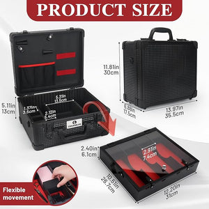 Large Barber Carrying Case Hairdresser Tool Box Organizer Traveling Case Portable Travel Barber Suitcase for Hair Stylist Pet Groomer Beauty Salon Makeup Artist