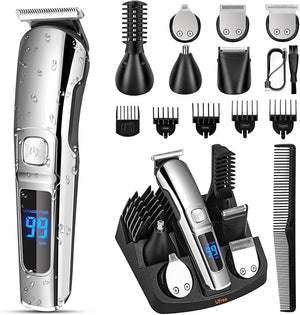 Ufree Beard Trimmer for Men Waterproof Electric Razor for Nose Body Face &amp Mustache Cordless Hair Clippers Shavers Grooming Kit Gifts for Men Husband Father