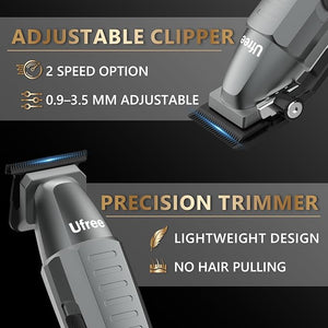 Ufree Hair Clippers for Men Professional Beard Trimmer and Foil Shaver Electric Razor Cordless Barber Clippers and Trimmers Set for Hair Cutting and Grooming Gifts for Men