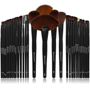 SHANY Makeup Brushes Premium Synthetic Foundation Powder Concealers Eye Shadows Cosmetics Brush Set with Faux Leather Pouch and Instruction sheet 32 Count