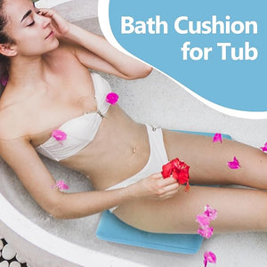 MABOZOO Bath Cushion for Tub with Powerful 4 Non-Slip Suction CupsQuick Dry Mesh Bathtub MatSpa Pillow Bath Accessories for Adults Indoor Outdoor (Blue)