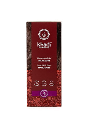 khadi MAHOGANY Natural Hair Color - Hair Color for a velvety earthy red to intense dark red-brown - 100% herbal &amp natural - 3.5 oz