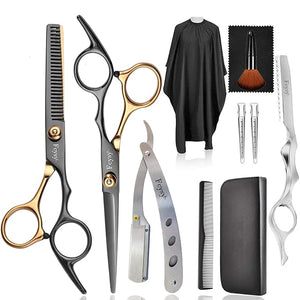 Professional Scissors for Hair Fcysy Hair Cutting Shears Kit Barber Hairdresser Shears Thinning Scissors Set Straight Edge Razor Salon Supplies for Men Tijeras De Peluqueria Profesional