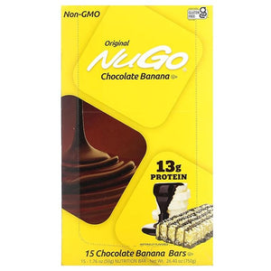 NuGo Nutrition Chocolate Banana Bars 15 Bars 1.76 oz (50 g) Each
