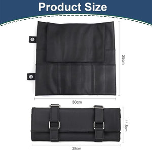 Salon Scissors Bag Roll Up 14 Pockets PU Stylist Grooming Scissors Holder Barber Hair Scissor Shears Cases for Hairdressers (HJ-ZP012-Black)