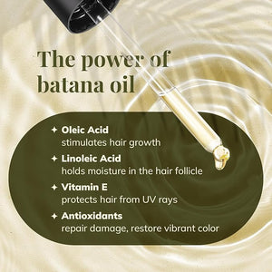 Raw Batana Oil for Hair Growth - 100% Pure &amp Natural Hair Growth Oil - Sourced from Honduras by Dr. Sebi Batana Oil for Hair Growth and Thickness for Women and Men