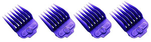 Andis 66320 Magnetic 4-Piece Comb Set - Perfect for Hair Cutting &amp Grooming ? Sizes 5 6 7 8 (5/8 3/4 7/8 1) ? Large Purple