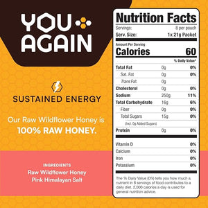 You Again Super Honey Clean Energy Gel Variety Himalayan Salt &amp Salted Cacao | Electrolyte Replenishment Running Fuel | Endurance Workouts &amp Cycling Gel | Paleo &amp Carnivore Snack | USA Ma