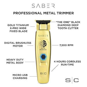 StyleCraft Saber and Precision Saber Professional Full Metal Body Digital Brushless Motor Cordless Hair Trimmers