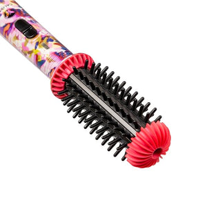 CALISTA GoGo Mini Heated Round Brush | Curl, De-Frizz, and Style Hair with the Mini 7¡± Styling Tool | Heats to 365¡ÆF | Perfect for Travel | Dual Voltage | Compatible for Most Hair Types (Pink Petals)