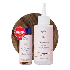 eSalon Permanent Hair Color &amp; Dye Kit - Light Brown Golden - Professional-Grade Ammonia-Free Personal Colorist for Up To 100% Gray Coverage on All Hair Types