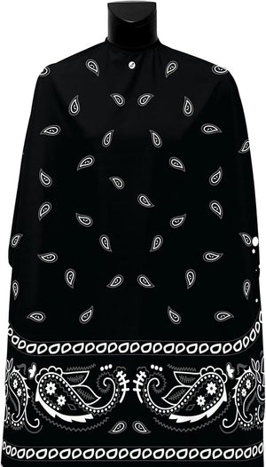 Illuzien Black Bandana v2 PRO Barber Cape Hair Cut Cape Water-Resistant Barber Accessories Professional Cape