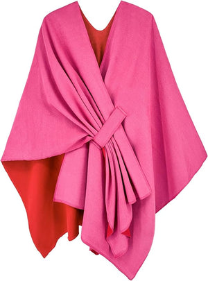 Moss Rose Women's Shawl Wrap Poncho Ruana Cape Open Front Cardigan Shawls for Fall Winter