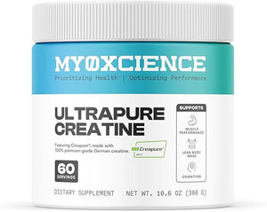 MYOXCIENCE Creapure¢ç Creatine Monohydrate | Supports Strength &amp Muscle Mass Cognition and Lean Body Mass | Unflavored 60 Servings