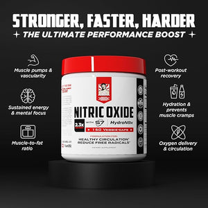 Old School Labs Nitric Oxide Booster for Men &amp Women Pre-Workout Supplement with HydroNOx¢â Citrulline HCl &amp S7¢ç Blend for Enhanced Blood Circulation Muscle Pump &amp Endurance - 150 Vegan C