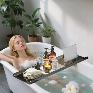 Acrylic Bathtub Tray Black Transparent Acrylic Bathtub Tray Suitable for All Bathtubs.