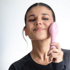 Pop Sonic Spade Facial Cleansing Device - Facial Massager to Cleanse, Massage &amp; Infuse - Soft Silicone Bristles w/ 12,000 Vibrations Per Minute - Waterproof Face Brush Cleanser