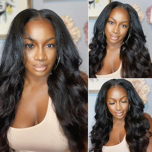 UNICE V Part Wigs Human Hair Body Wave Upgrade Glueless Human Hair V-Part Clip in Wigs No Leave Out No Glue No Sew-in Beginner Friendly 24 inch