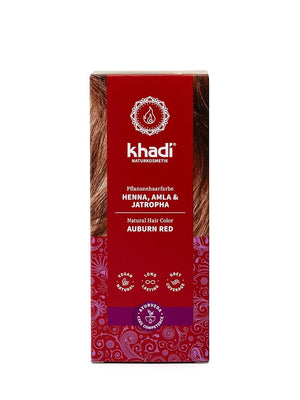 khadi AUBURN RED Natural Hair Color - Hair Color for strong dark deep red to striking rich mahogany - natural cosmetics - 3.5 oz