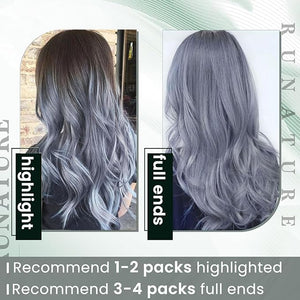 RUNATURE I Tip Hair Extensions Real Human Hair Grey Blue Colored Hair Extensions 22 Inch Long I Tip Hair Extension Human Hair Blue Pre Bonded Hair Extension Remy Natural Hair for Women 25g 25s