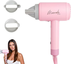 Mermade Hair Dryer - Blow Dryer Hairdryer Curly Hair Dryer Professional Blowdryer for Fast Drying Styling Blowout Compact &amp Portable Works on All Hair Types - Pink (Pack of 1)