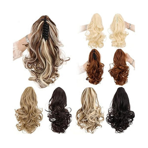 SONGCHAO Fake Hair Bun 1 Pack Synthetic Wavy Ponytail Extension Wig Claw Clip Heat Resistant Fiber Wavy Ponytail Ladies Hair Extension Bun Hair Accessories (Color : 003)