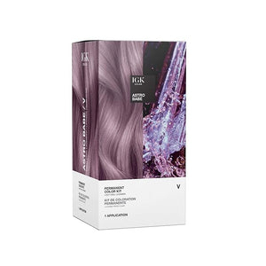 IGK Permanent Hair Dye Color Kit | V Astro Babe - Light Cool Lavendar | 100% Gray Color Coverage + Strengthen + Shine | Ammonia Free