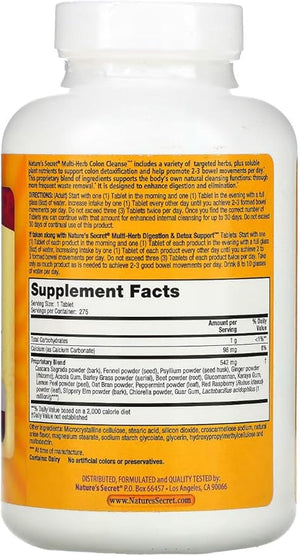 Nature's Secret Multi-Herb Colon Cleanse, 275 Tablets