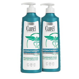 Curel Hydra Therapy In Shower Lotion Wet Skin Moisturizer for Dry or Extra-dry Skin with Advanced Ceramide Complex 12 Oz Pack of 2