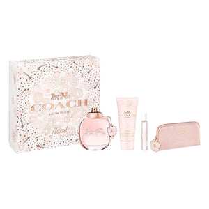 Coach Floral 4 Piece Eau de Parfum Gift Set (Eau de Parfum Spray, Perfumed Body Lotion, Purse Spray, Pouch)