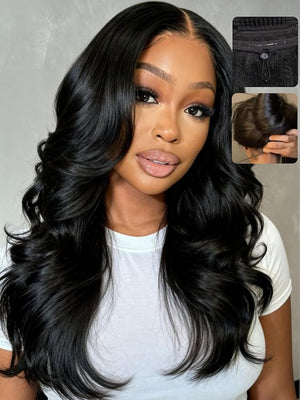 UNICE Blowout Body Wave 7x5 Lace Front Wigs Human Hair with Drawstring Face Framing Feathered Layers Bye Bye Knots Glueless Frontal Wig Human Hair Pre Plucked Pre Cut 180% Density 14 Inch