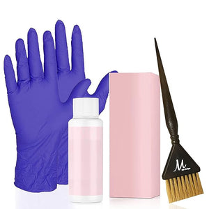 M Hair Designs Tint Brush for shinefinity 06/71 Dark Blonde Brown Ash Zero Lift Glaze Demi Permanent Gel Cream Hair Color 2 oz shinefinity Activator 2 oz Pair of Gloves (Bundle)