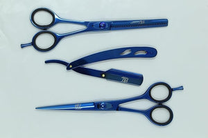 Professional Hair Cutting Kit ? 7 Right-Handed Scissors Thinning Shears Straight Razor Comb &amp Case ? 440C Japanese Steel for Barbers Precision Texturizing for Salon &amp Home Use