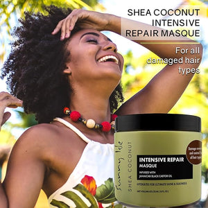 Sunny Isle Shea Coconut Intensive Repair Masque 16oz (Pack of 3) | Jamaican Black Castor Oil Infused | Deeply Conditions Repairs Hydrates Strengthens Damaged Hair | Adds Shine &amp Body
