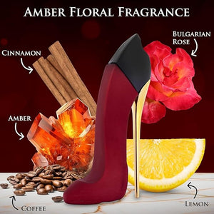 Bad Girl Rouge for Women Eau De Parfum 3.4 fl Oz- Sweet Warm &amp Powdery Tone - Combination of Tonka Bean Vanilla &amp Praline - Free of Paraben Vegan &amp Cruelty-Free - Elegant 100ml bottle