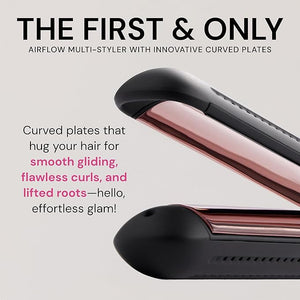L'ANGE HAIR Le Duo Flex 360¡Æ Airflow Titanium Styler | Curling Iron with Adjustable Settings Creates Waves | Air Flow Styler Enhances Volume Locks | Dual Voltage Tool for All Hair Types (Black)