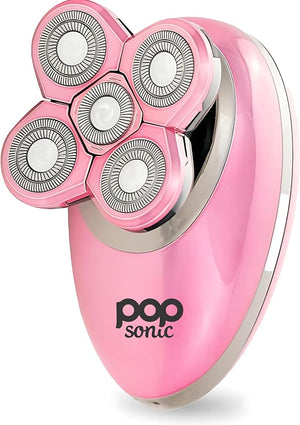 Pop Sonic 5-Head Electric Shaver Kit - Unisex (Rose Gold) Shaver for Face, Head &amp; Body - Smooth, Waterproof USB Rechargeable Trimmer with 360-Degree Precision Cut Heads for Men &amp; Women