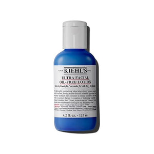 Kiehl's Ultra Facial Oil-Free Lotion, Lightweight Moisturizer for Oily to Normal Skin, Visibly Reduces Excess Oil, with Glacial Glycoprotein &amp; Vitamin E, Paraben-free, Fragrance-free - 4.2 fl oz