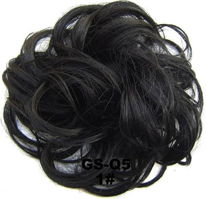 Hair Bun 1 Pack Messy Bun Hair Hoops Ponytail Hair Extensions Synthetic Donut Hair Bun Curly Wavy Hair Bun Wigs for Women Hair Bun Piece(1)