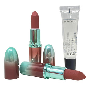 MAC Cosmetics M¡¤A¡¤CX To The Future Lip Trio - 2 MACximal Matte Lipstick and Clear Lipglass HOLIDAY 2025.