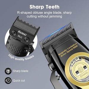 KEMEI Professional Hair Clippers for Men Clippers for Hair Cutting Barber Clippers Cordless Rechargeable Hair Clipper Haircut Clippers Hair Cutting Tools LED Display Gifts for Men