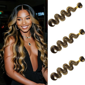 Body Wave Human Hair Bundles 14 16 18 Inch Body Wave 3 Bundles Human Hair Hair Extensions Bundles P1B/27 Highlight