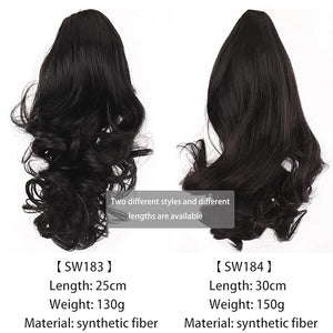 EARSHOT Hair Buns Hair Piece Synthetic Short Wave Big Claw Clip Ponytail Hair Extension Wig Hair Bun Ponytail Ladies Hair Accessories Hair Accessories For Girls (Color : SW184-30)